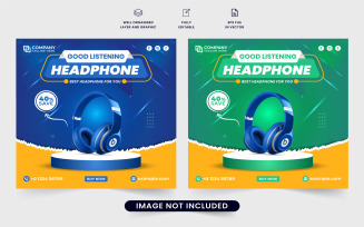 Headphone brand promotion template