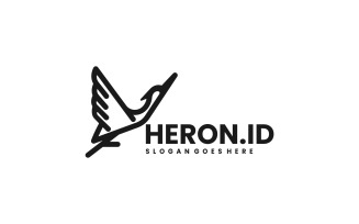Heron Line Art Logo Style