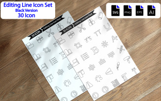 Premium Editing Line Icon Pack