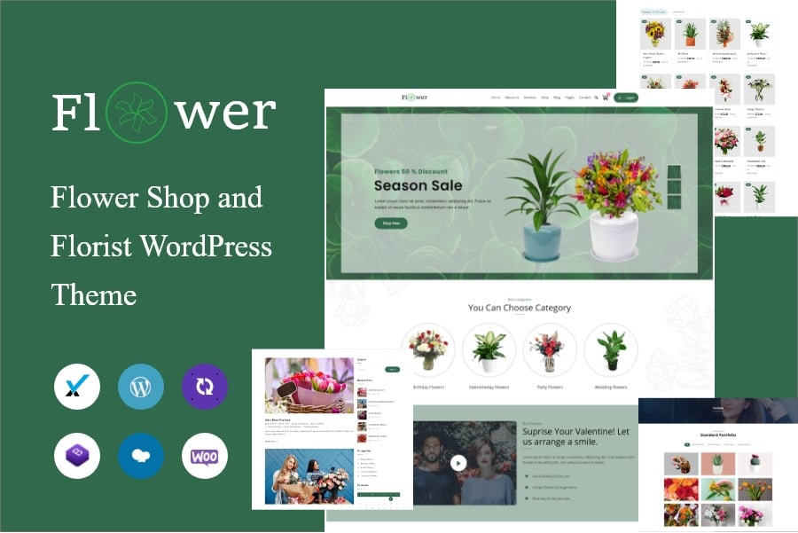 Flower Shop and Florist WordPress  Themes 293326