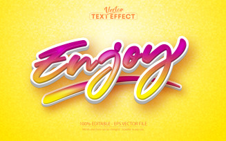 Enjoy - Editable Text Effect, Cartoon And Game Text Style, Graphics Illustration