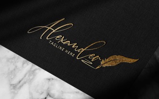 New Modern Handwritten Signature Or Photography Alexander logo Design-Brand Identity