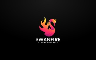 Swan Fire Gradient Logo Design