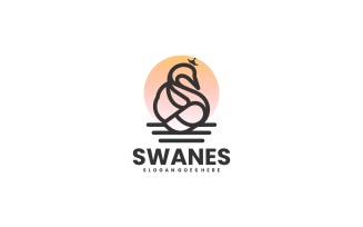 Swan Line Art Logo Style 1