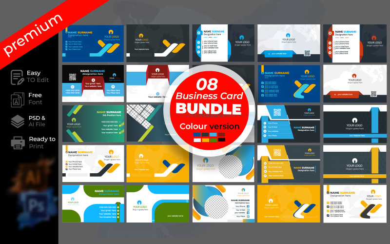 Business card Design Bundles and Ready to print Corporate Identity