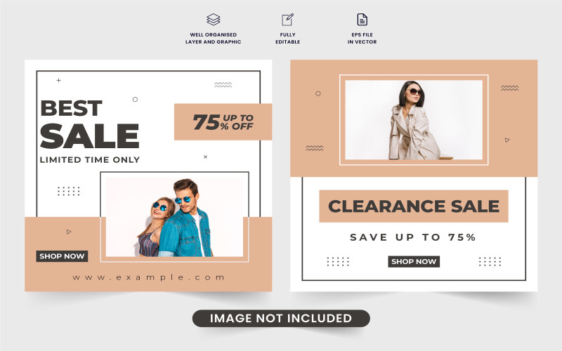 Clearance sale template vector design Social Media