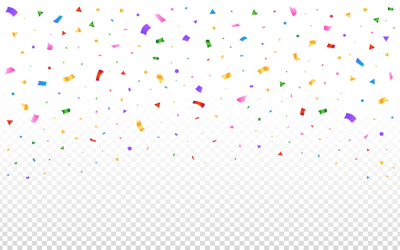Colorful Confetti Falling Background Template Illustration