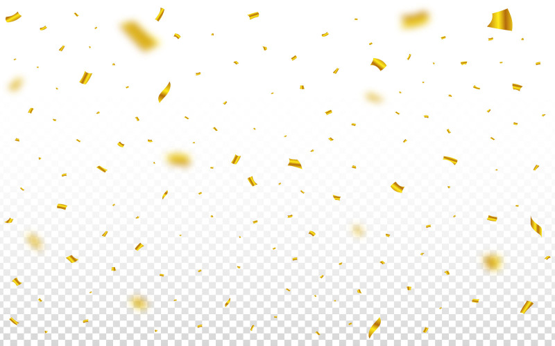 Golden Confetti Falling Festival Element Illustration