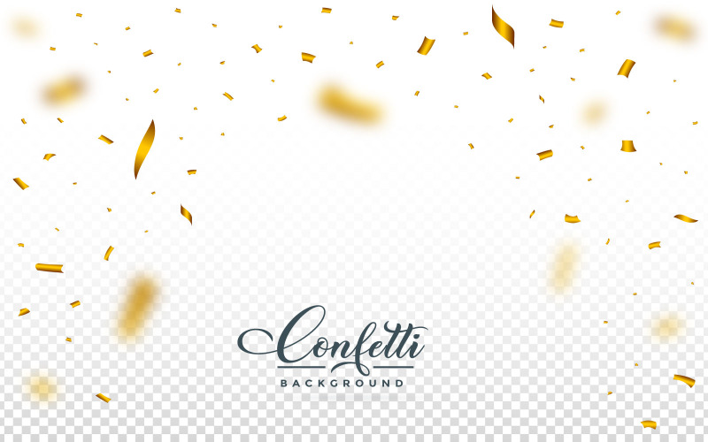 Golden Party Confetti Falling Background Illustration
