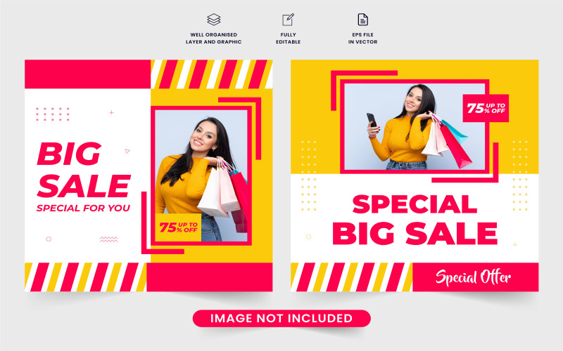 Special discount offer template vector Social Media