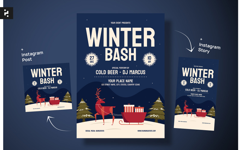 Winter Bash Flyer Template Corporate Identity