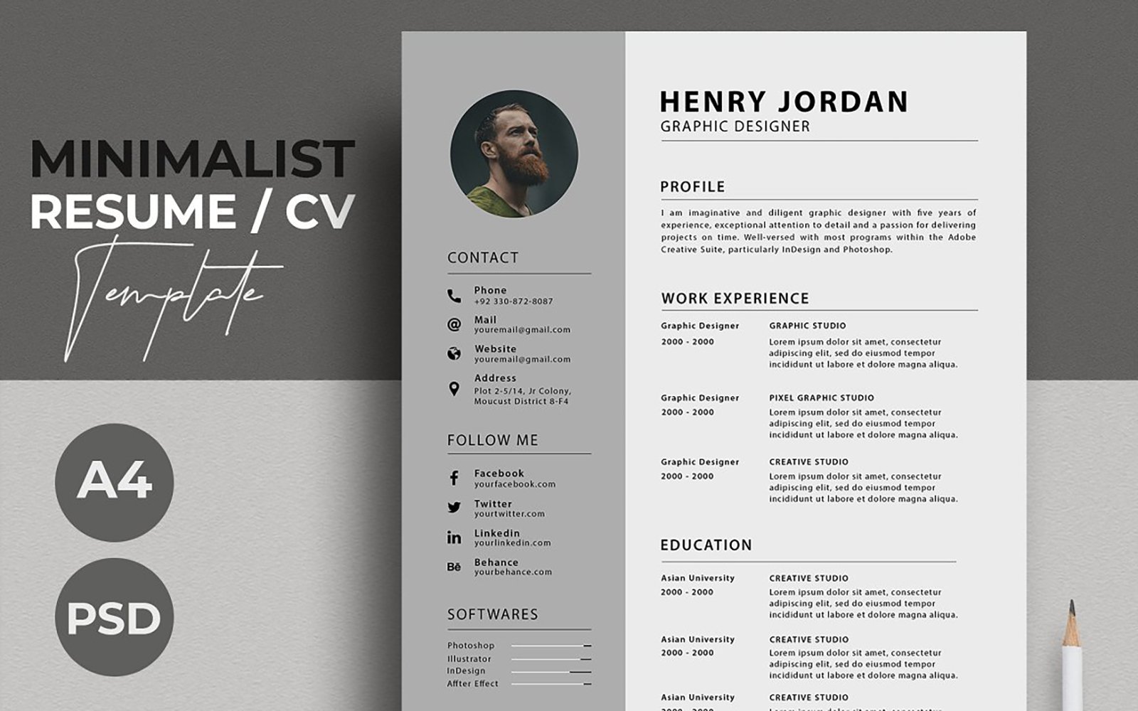 Template #293675 Cv Resume Webdesign Template - Logo template Preview