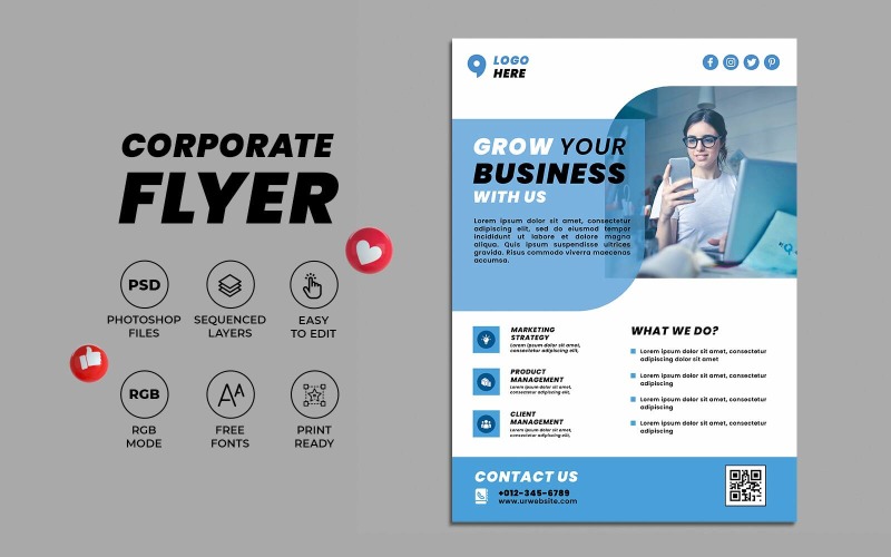 Blue Corporate Business Flyer Design Template Corporate Identity