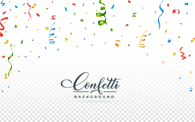Confetti and Party Ribbon Vector Illustration