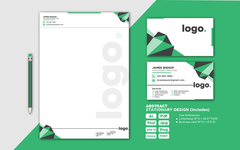 Corporate Abstract Stationary Brand Identity Design Template Corporate Identity