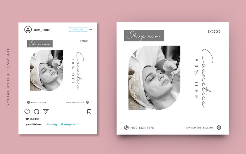 Cosmetic Product Promotion Instagram Post Template Design Social Media