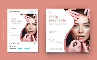 Cosmetic Promotion Social Media Post Banner Template Design