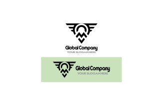Global Company Design Logo (E+C+M+V Letters Logo)