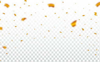 Golden Confetti and Party Tinsel Vector
