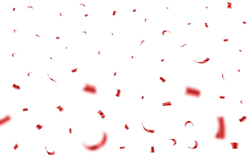 Red Confetti for Festival Background Illustration