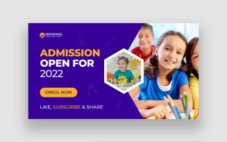 School Admission YouTube Thumbnail Design Template