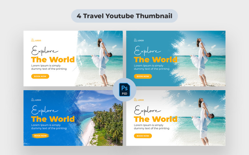 Travel Tour YouTube thumbnail Design Social Media
