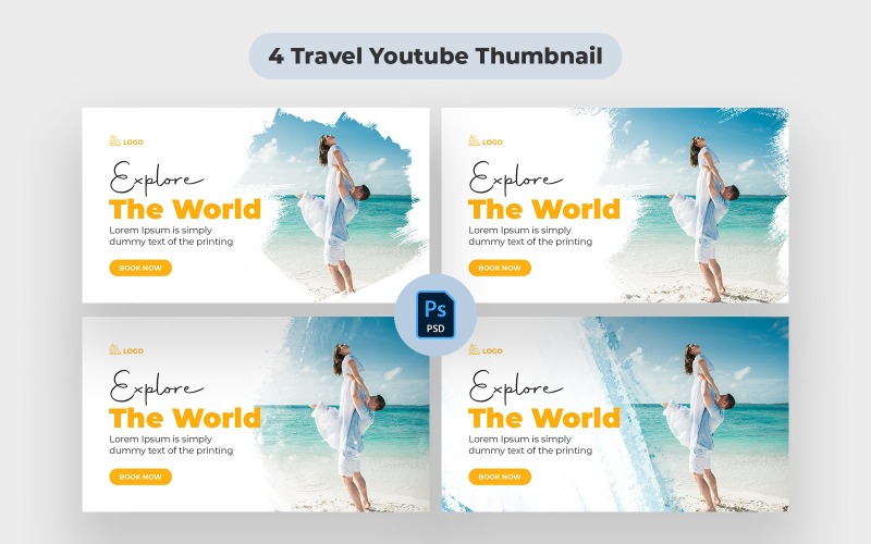 Travel Tour YouTube thumbnail Template Social Media