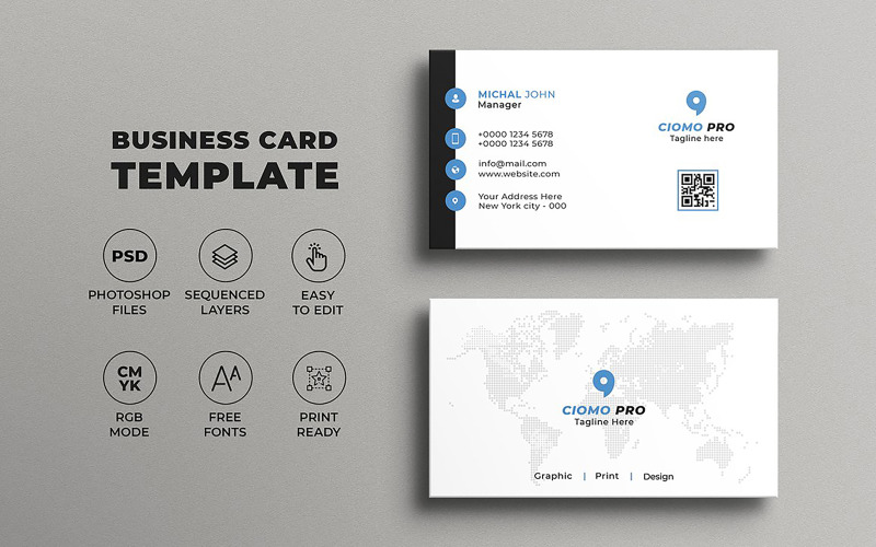 Clean Creative Business Card Template Corporate Identity