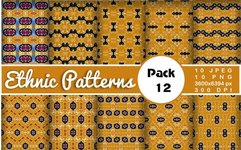 Ethnic Textile Motif Bundle 12 Pattern
