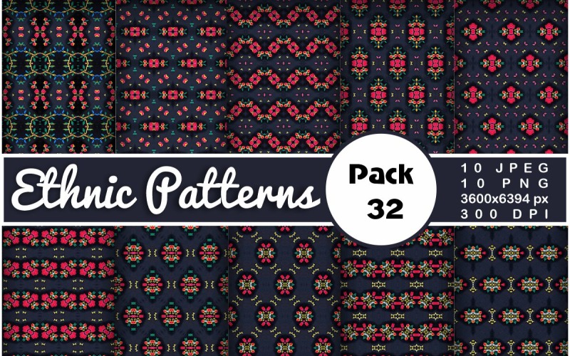 Ethnic Textile Motif Bundle 32 Pattern