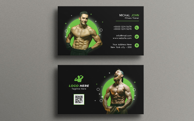 Free Fitness Gym Business Card Template Corporate Identity