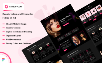 Makeup Flow - Beauty Salon and Cosmetics Website Figma UI Template