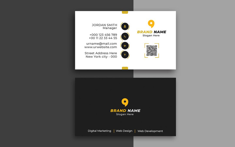 Yellow Corporate Business Card Corporate Identity