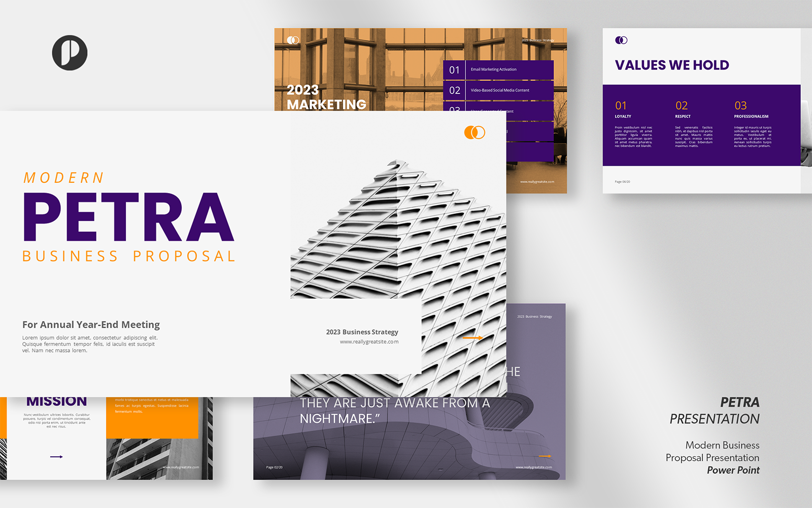 Petra – purple blossom modern business proposal presentation