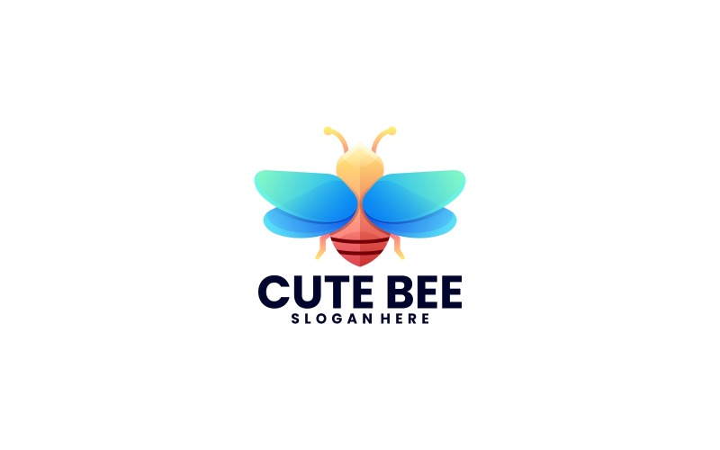 Cute Bee Colorful Logo Style Logo Template