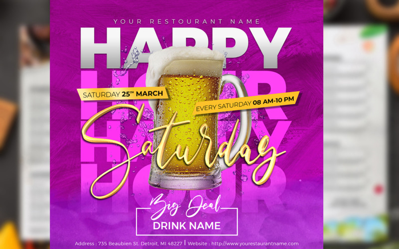 Happy Hour Party - Instagram Template Corporate Identity