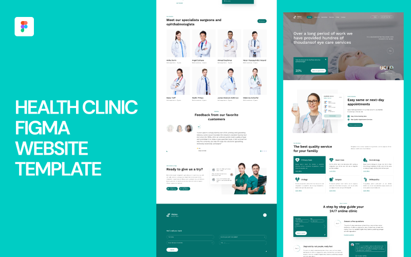 Health Clinic Figma Website Template UI Element