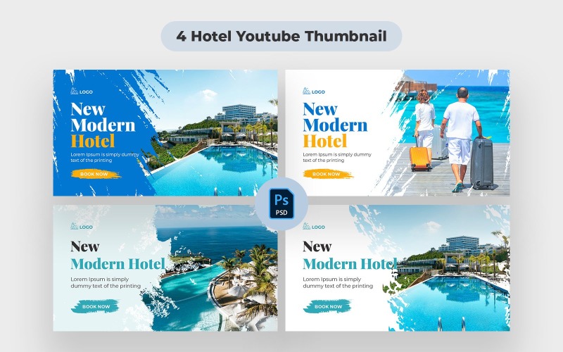 Modern Hotel Tour YouTube Thumbnail Social Media