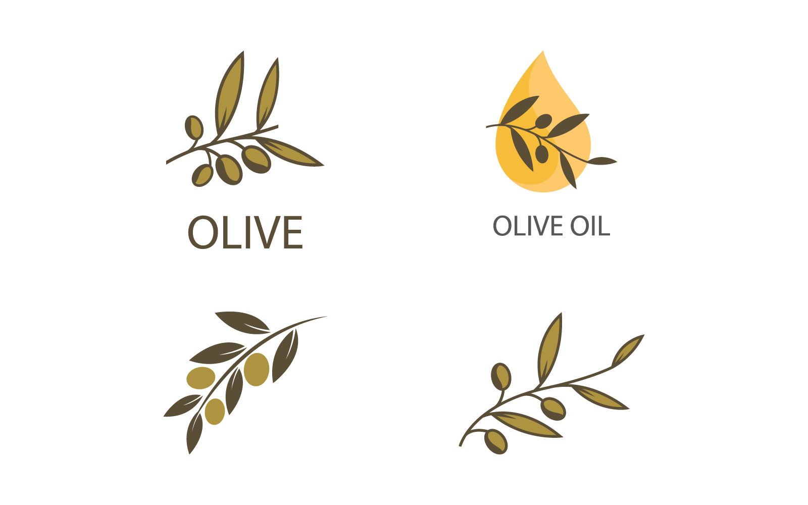 Olive logo illustration template vector flat design
