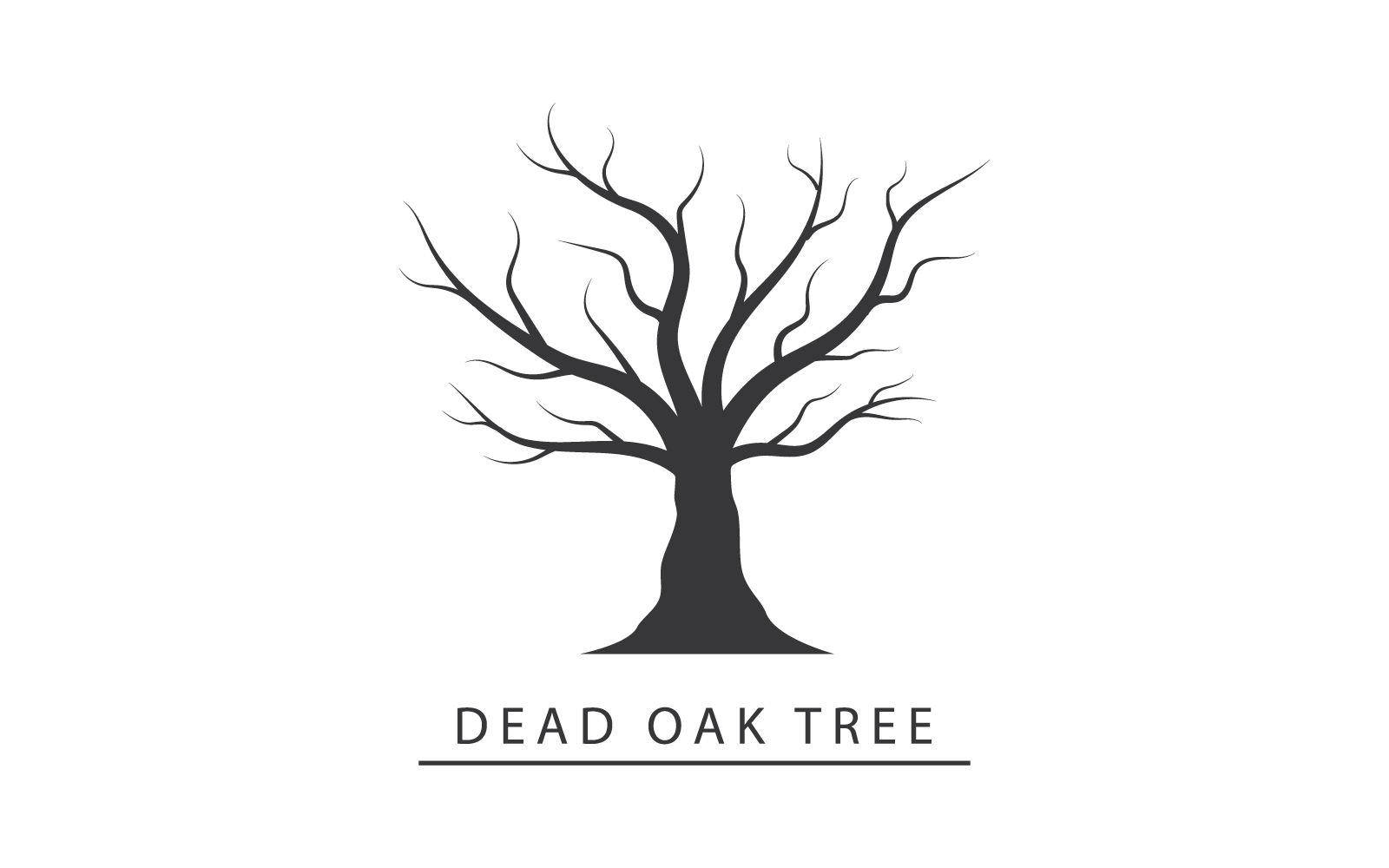 Vecchio albero di quercia natura illustrazione logo modello disegno vettoriale