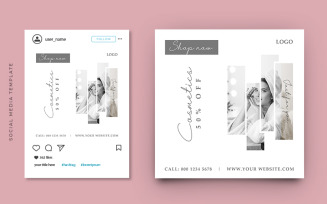 Cosmetics Beauty Products Social Media Facebook And Instagram Post Banner Template Design