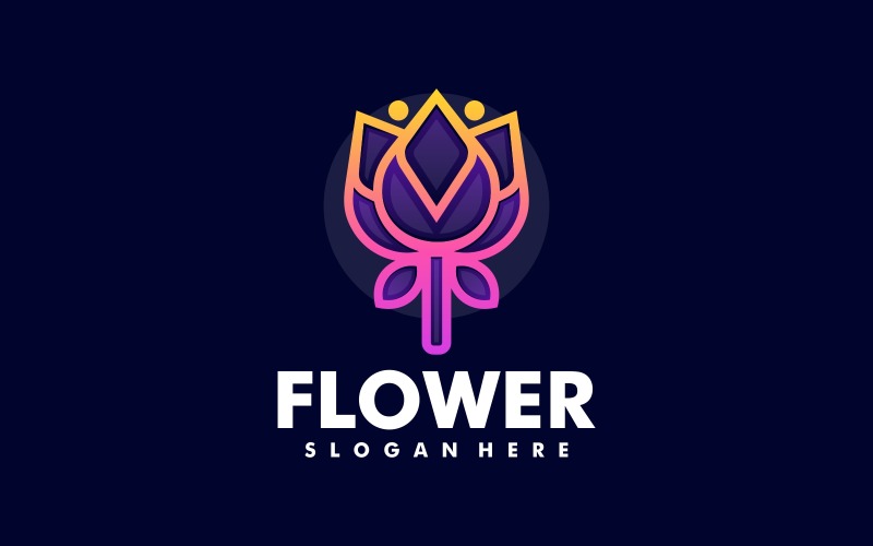 Flower Line Art Logo Style Logo Template