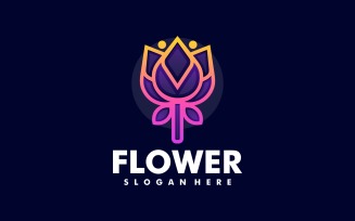 Flower Line Art Logo Style