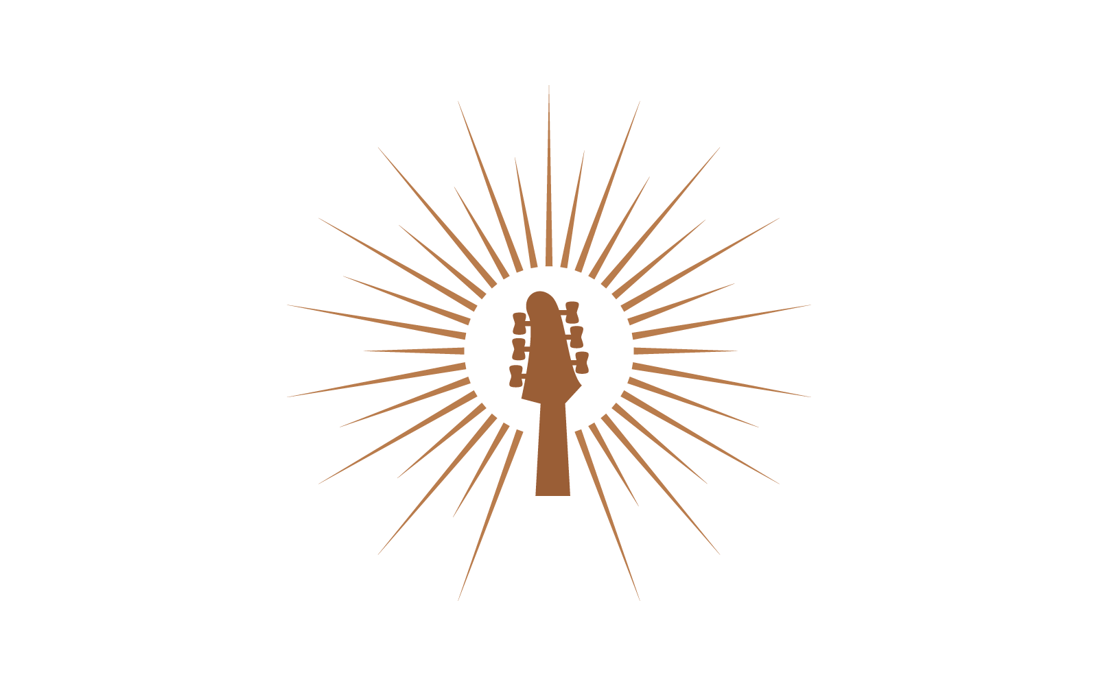 Gitaar logo platte ontwerp vector sjabloon