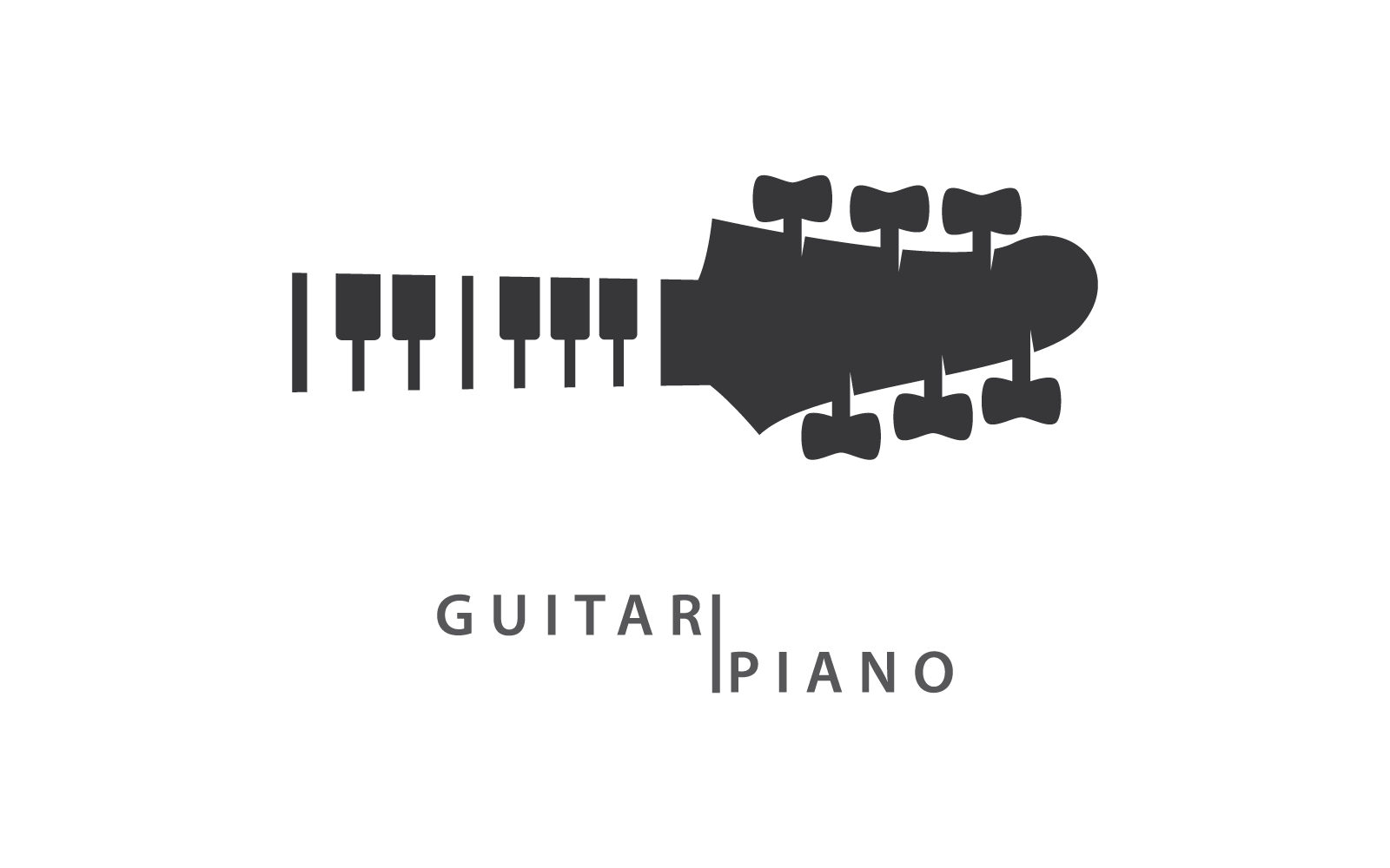 Guitar and Piano logo vector illustration flat design template