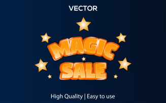 Magic Sale | 3D Magic Sale | Realistic Text Style | Premium Editable Vector Text Effect
