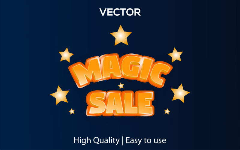 Magic Sale | 3D Magic Sale | Realistic Text Style | Premium Editable Vector Text Effect Illustration