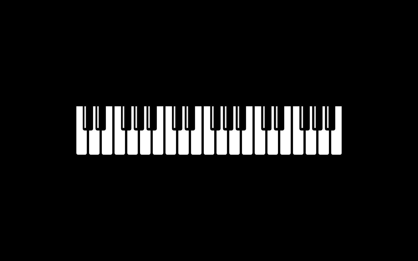Piano logo vector illustration black background flat design template