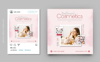 Skin Beauty Cosmetics Products Promotion Social Media Advertising Post Banner Template