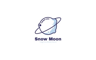 Snow Moon Simple Logo Style